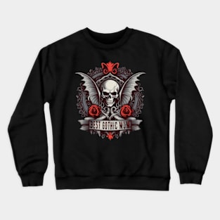 Best Gothic Mum Goth style, Skull with wings Crewneck Sweatshirt